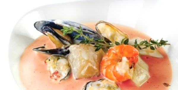 Экзотический и нежный крем суп с морепродуктами