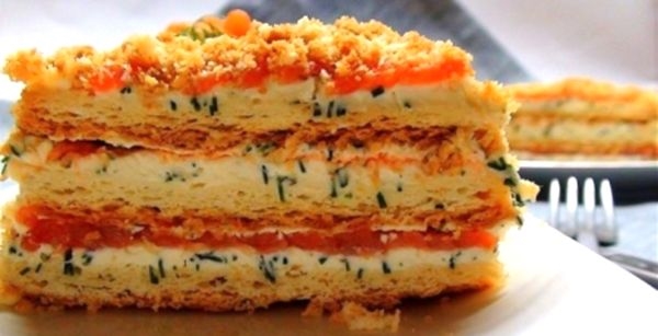 Закусочный торт Наполеон - оригинальные рецепты
